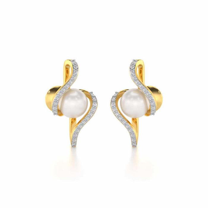Vibe Silver Pearl Earrings - Yellow Gold - Image 1