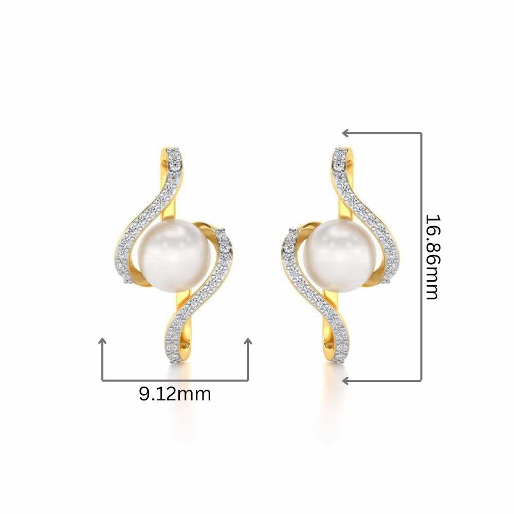 Vibe Silver Pearl Earrings - Yellow Gold - Image 2