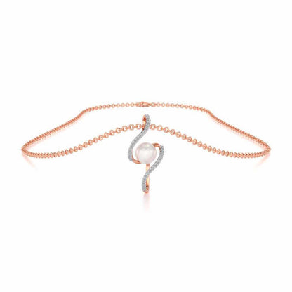 Vibe Silver Pearl Pendant - Rose Gold - Image 3
