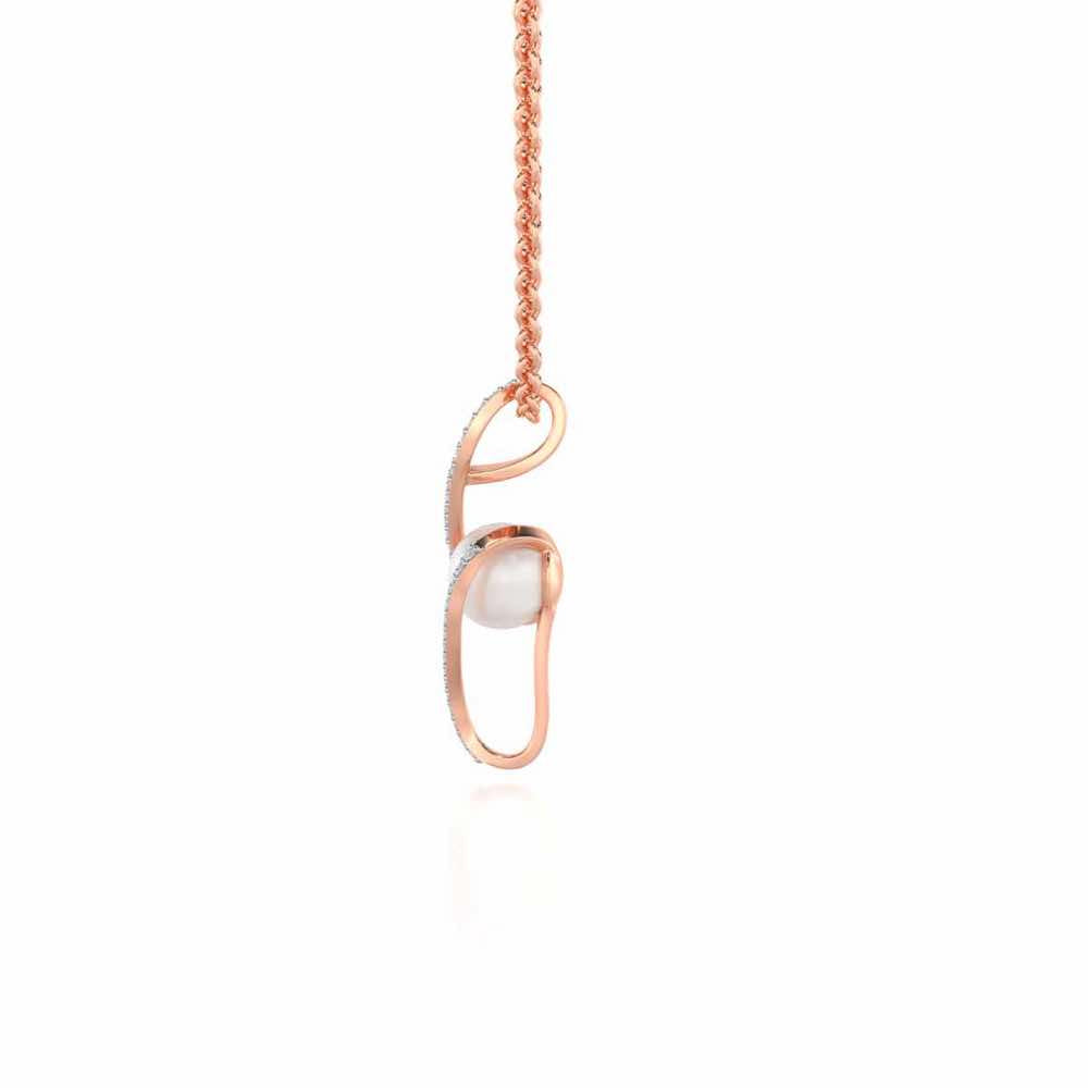 Vibe Silver Pearl Pendant - Rose Gold - Image 4