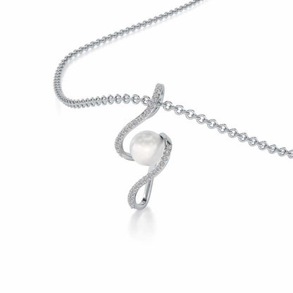 Vibe Silver Pearl Pendant - White Gold - Image 1