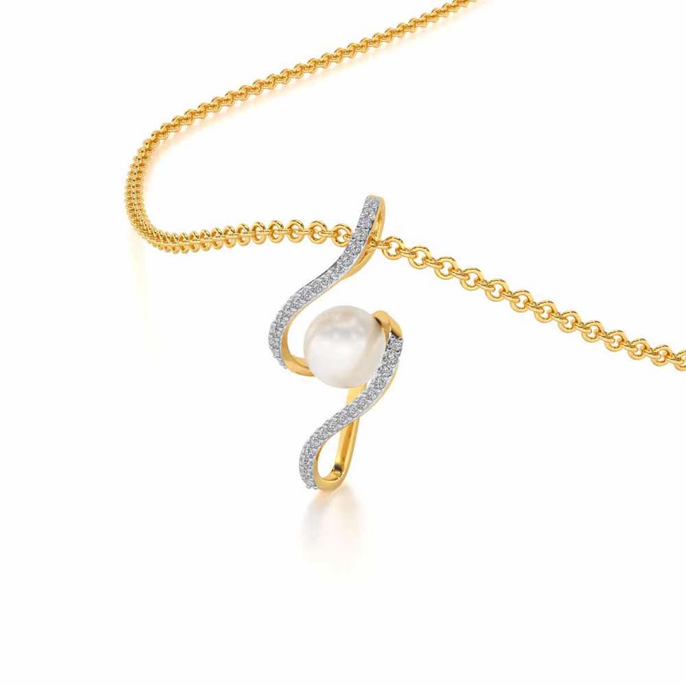 Vibe Silver Pearl Pendant - Yellow Gold - Image 1