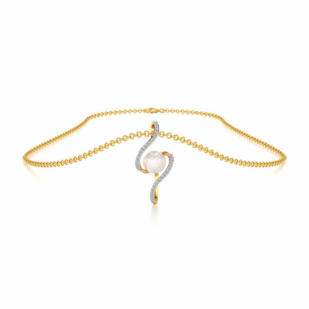 Vibe Silver Pearl Pendant - Yellow Gold - Image 3