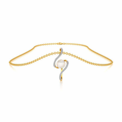 Vibe Silver Pearl Pendant - Yellow Gold - Image 3