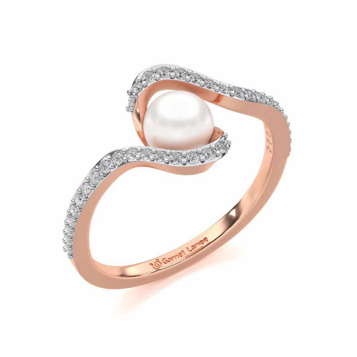 Vibe Silver Pearl Ring - Rose Gold - Image 1