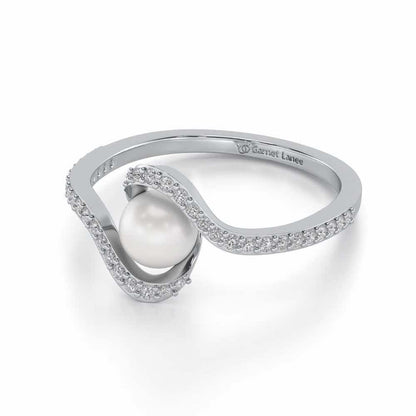 Vibe Silver Pearl Ring - White Gold - Image 2