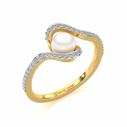 Vibe Silver Pearl Ring - Yellow Gold - Image 1
