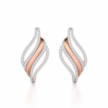 Vibrant Melodies Silver Earrings - Rose Gold - Image 1