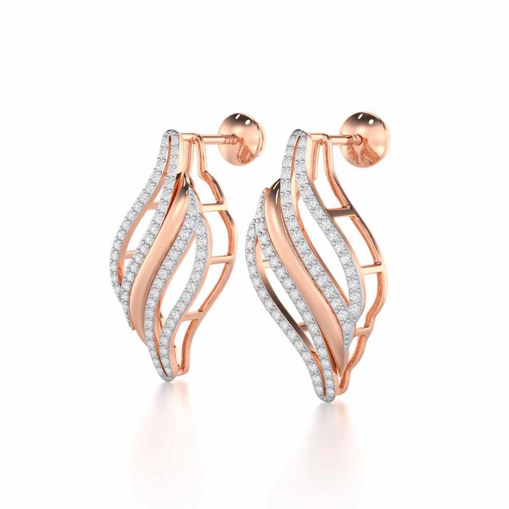 Vibrant Melodies Silver Earrings - Rose Gold - Image 3