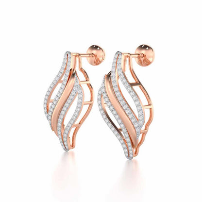 Vibrant Melodies Silver Earrings - Rose Gold - Image 3