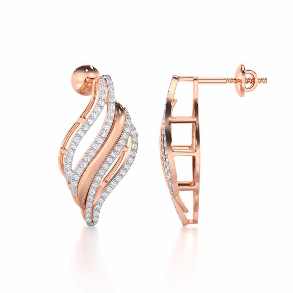 Vibrant Melodies Silver Earrings - Rose Gold - Image 4