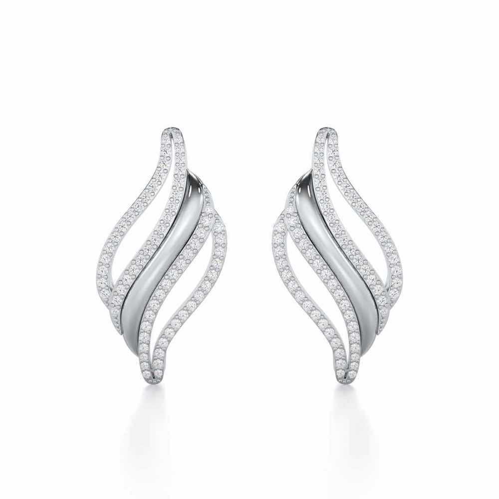 Vibrant Melodies Silver Earrings - White Gold - Image 1