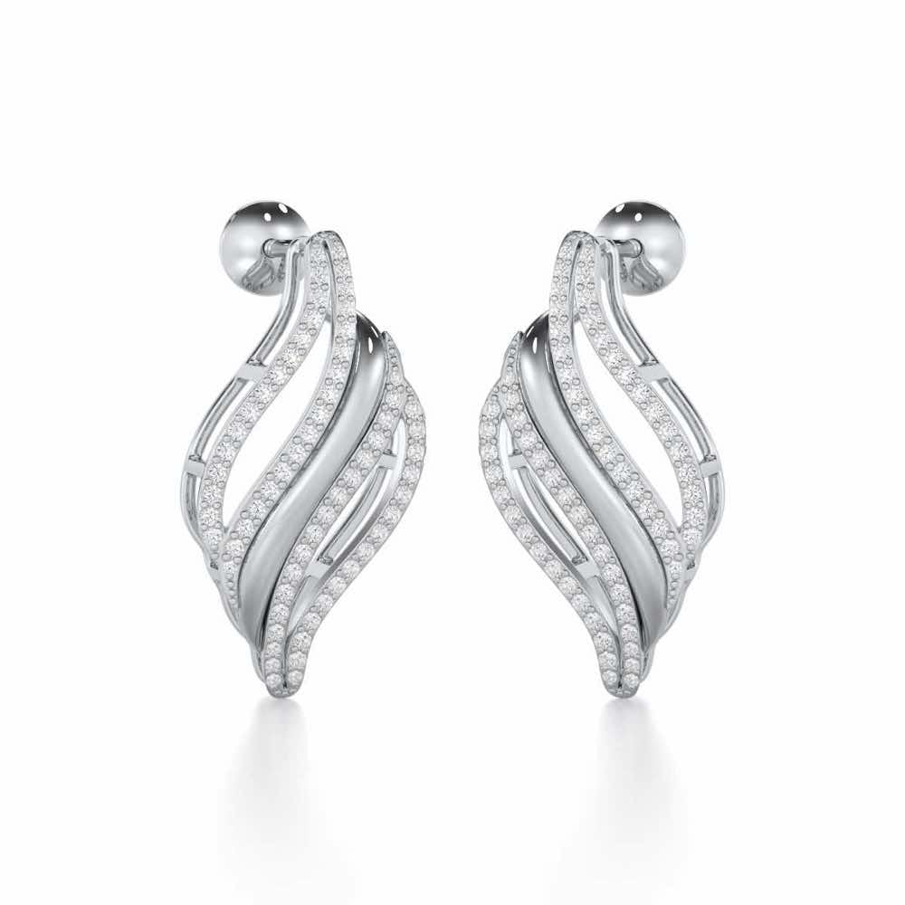 Vibrant Melodies Silver Earrings - White Gold - Image 2