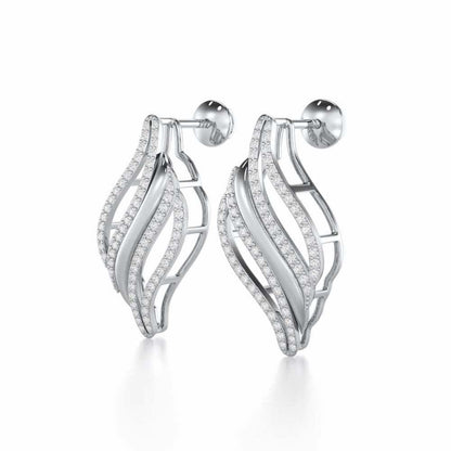 Vibrant Melodies Silver Earrings - White Gold - Image 3