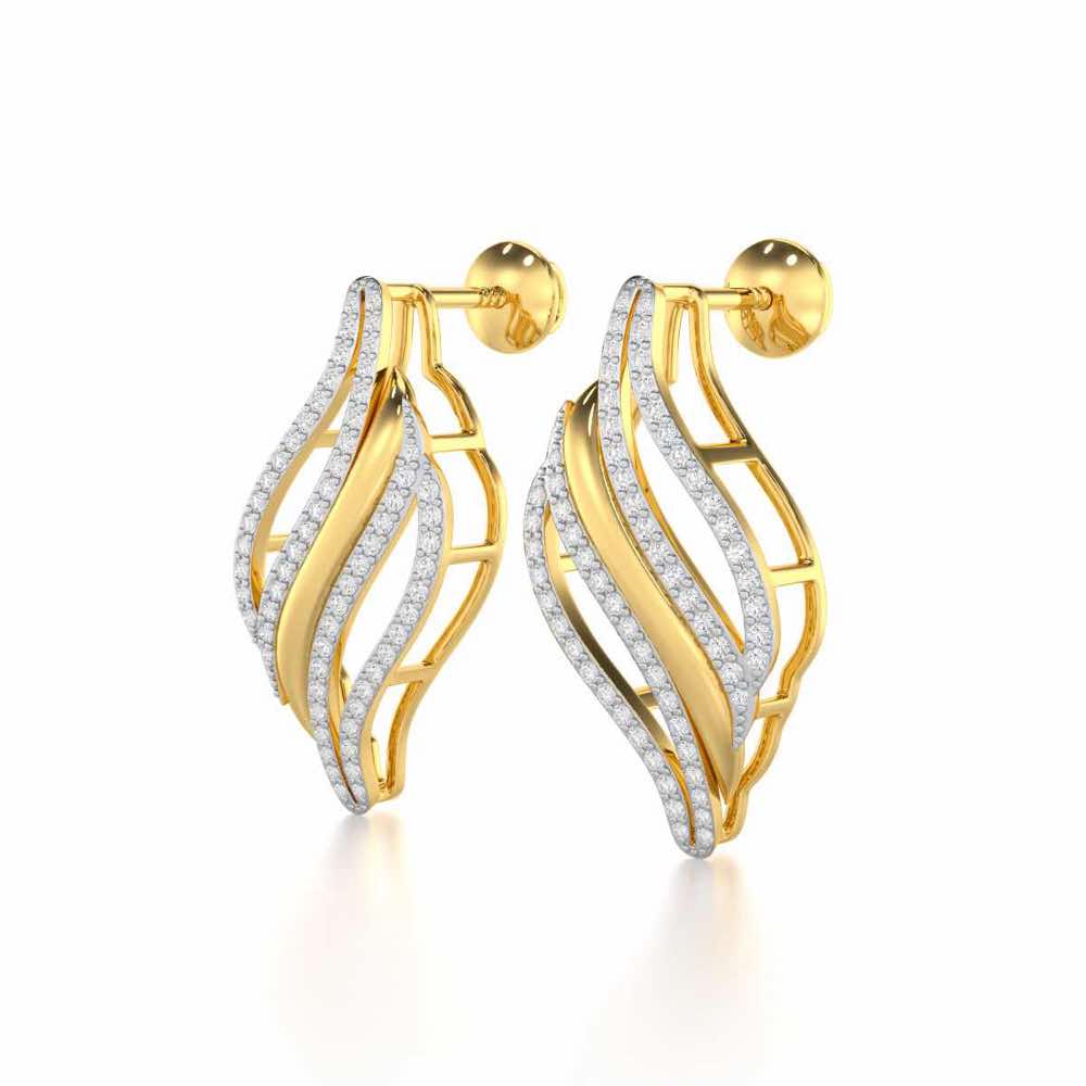 Vibrant Melodies Silver Earrings - Yellow Gold - Image 3