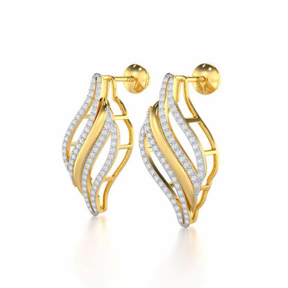 Vibrant Melodies Silver Earrings - Yellow Gold - Image 3
