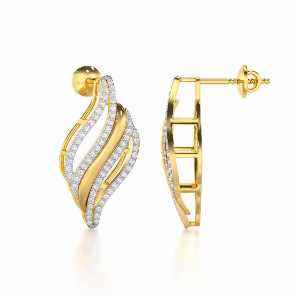 Vibrant Melodies Silver Earrings - Yellow Gold - Image 4