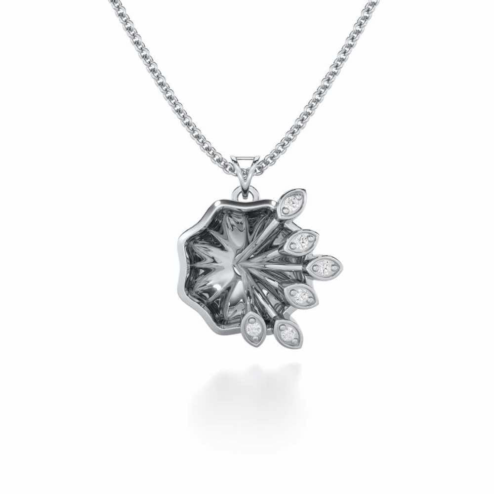 Vibrant Twigs Silver Pendant - White Gold - Image 1