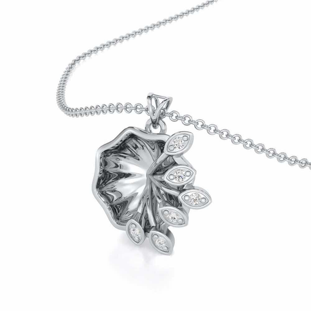 Vibrant Twigs Silver Pendant - White Gold - Image 2
