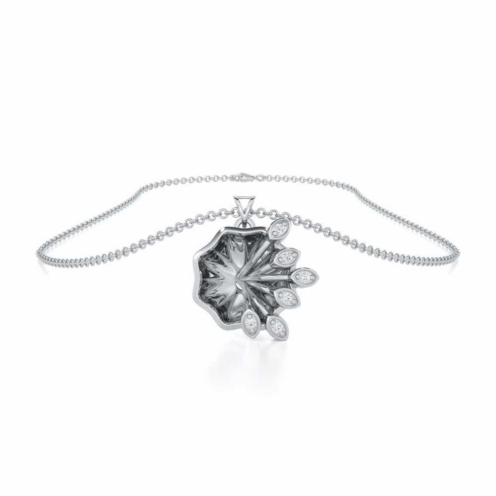 Vibrant Twigs Silver Pendant - White Gold - Image 3