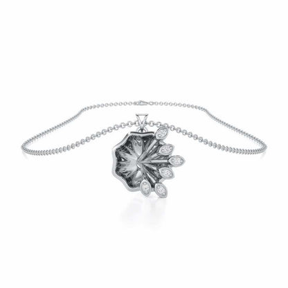Vibrant Twigs Silver Pendant - White Gold - Image 3