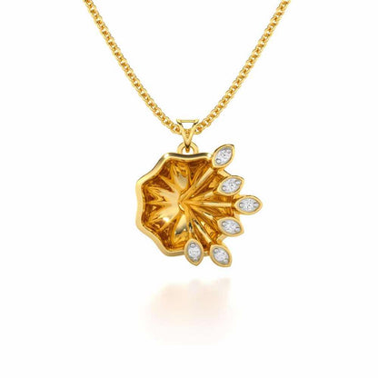 Vibrant Twigs Silver Pendant - Yellow Gold - Image 1