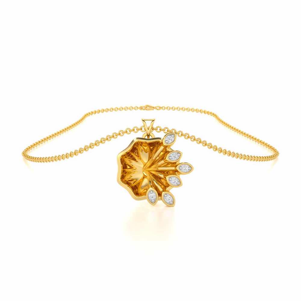 Vibrant Twigs Silver Pendant - Yellow Gold - Image 3