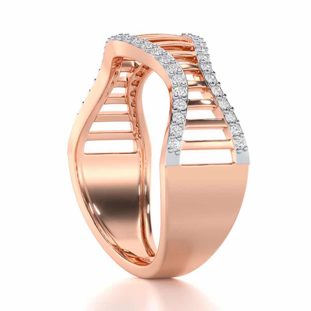 Vibration Silver Ring - Rose Gold - Image 3