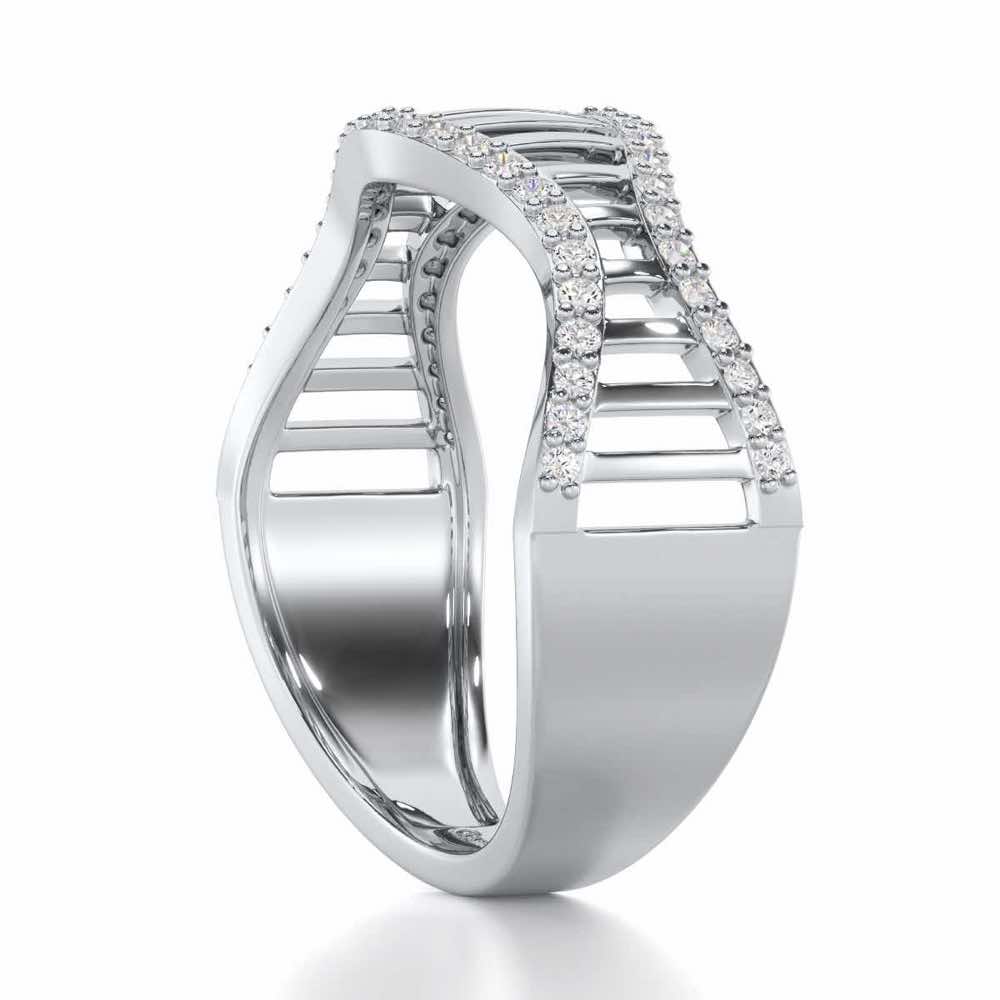 Vibration Silver Ring - White Gold - Image 3