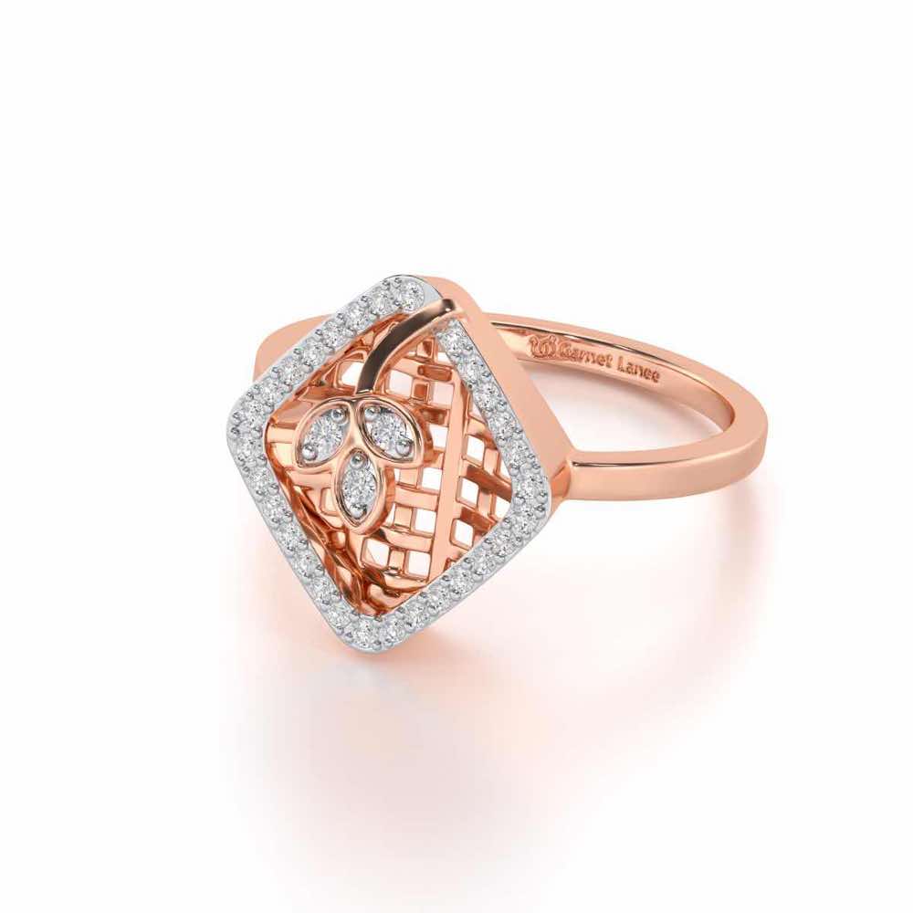 Vine Down Silver Ring - Rose Gold - Image 2