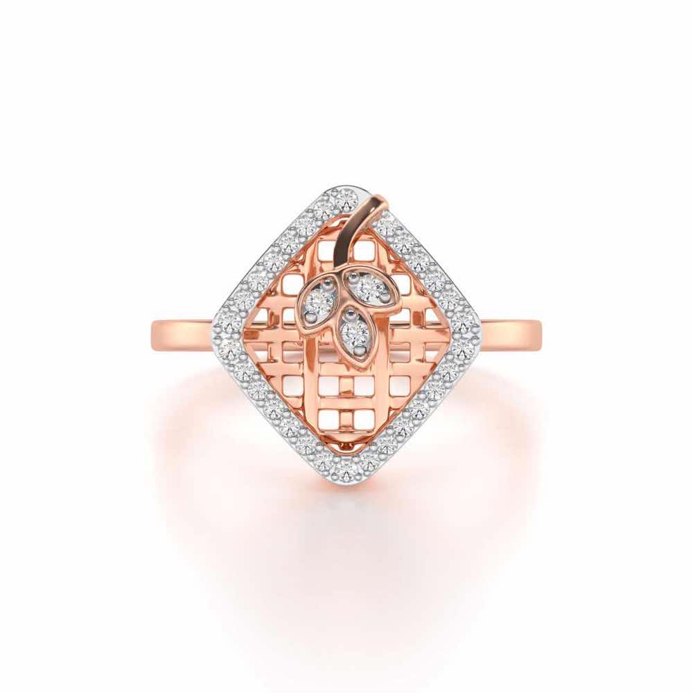Vine Down Silver Ring - Rose Gold - Image 4