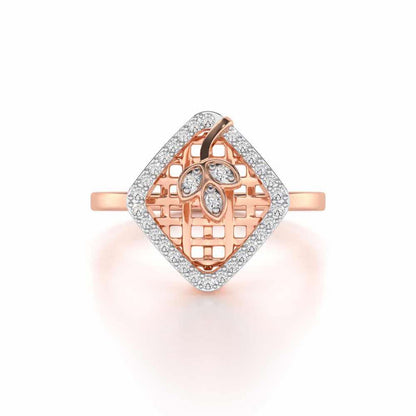 Vine Down Silver Ring - Rose Gold - Image 4