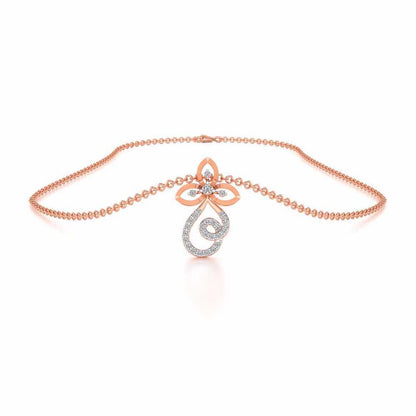 Vine Folret Silver Pendant - Rose Gold - Image 3