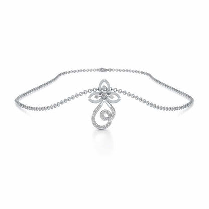 Vine Folret Silver Pendant - White Gold - Image 3