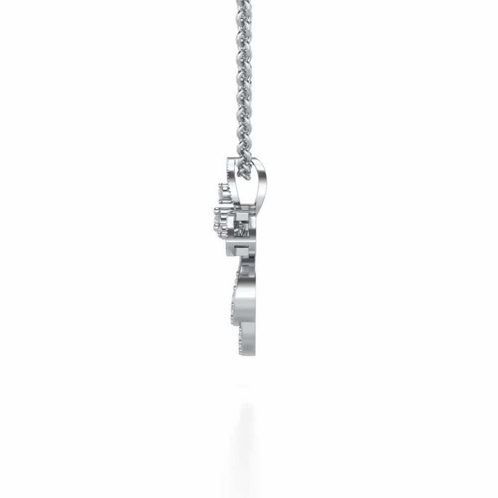 Vine Folret Silver Pendant - White Gold - Image 4