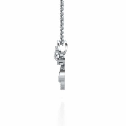 Vine Folret Silver Pendant - White Gold - Image 4