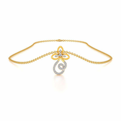 Vine Folret Silver Pendant - Yellow Gold - Image 3