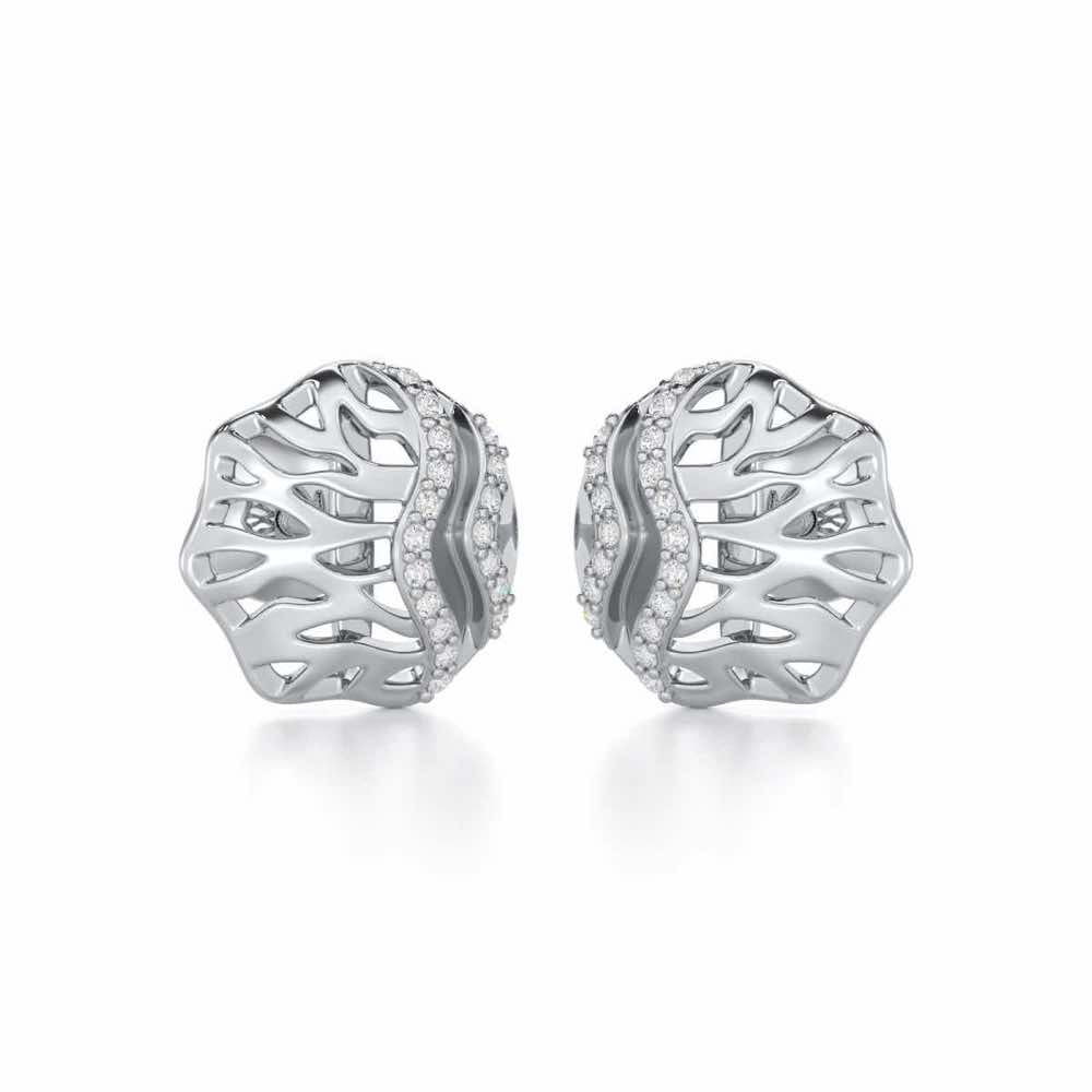 Vineyard Serenade Silver Earrings - White Gold - Image 2