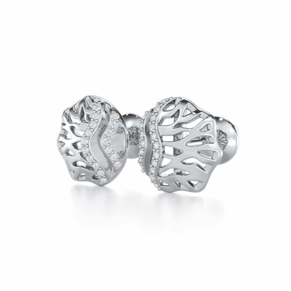 Vineyard Serenade Silver Earrings - White Gold - Image 3