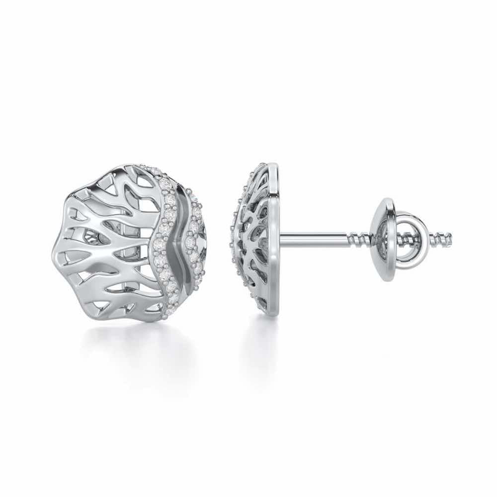 Vineyard Serenade Silver Earrings - White Gold - Image 4