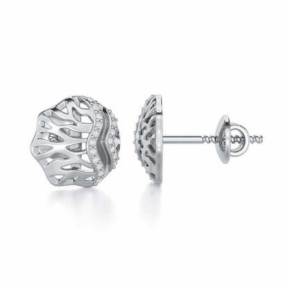Vineyard Serenade Silver Earrings - White Gold - Image 4