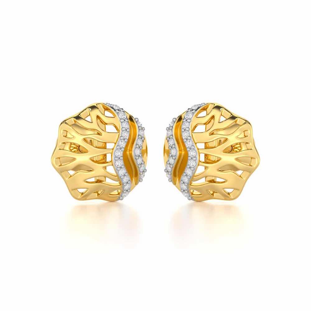Vineyard Serenade Silver Earrings - Yellow Gold - Image 2