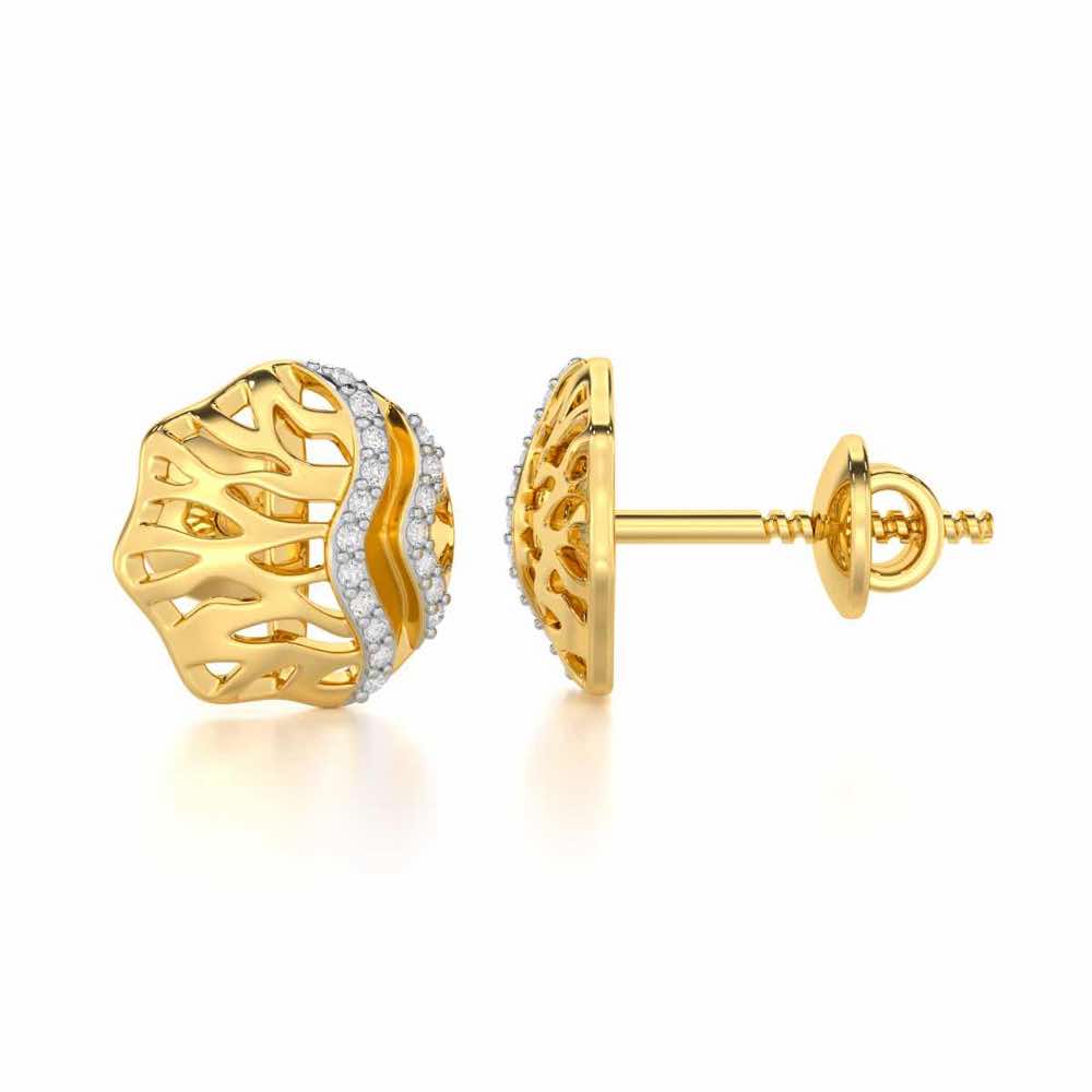 Vineyard Serenade Silver Earrings - Yellow Gold - Image 4