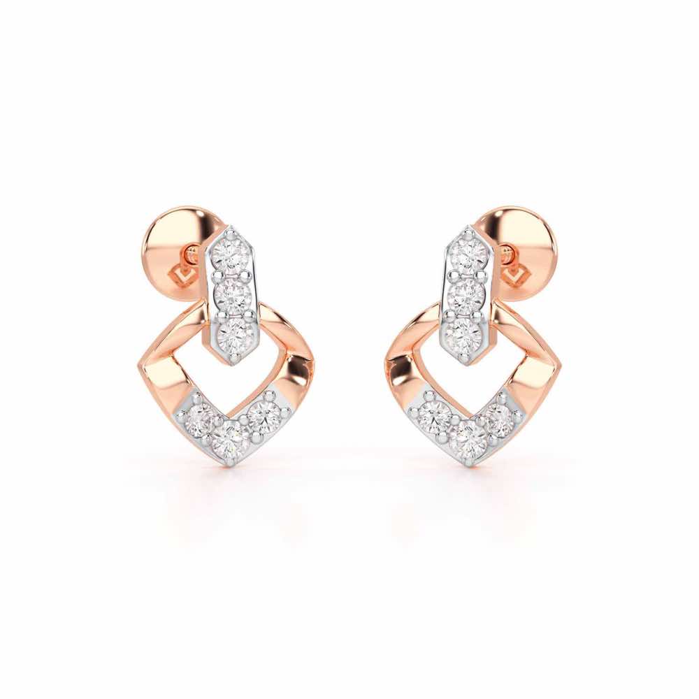 Vintage Chic Silver Earrings - Rose Gold - Image 1