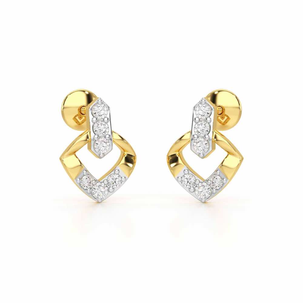 Vintage Chic Silver Earrings - Yellow Gold - Image 1