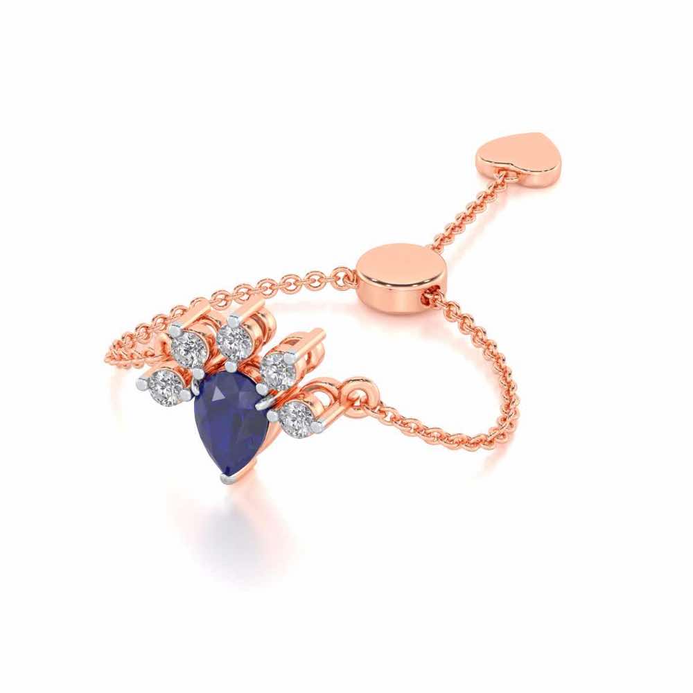 Violet Bask Adjustable Silver Ring - Rose Gold - Image 2