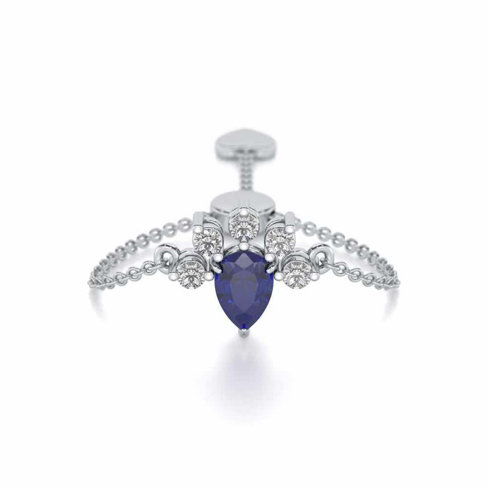 Violet Bask Adjustable Silver Ring - White Gold - Image 1