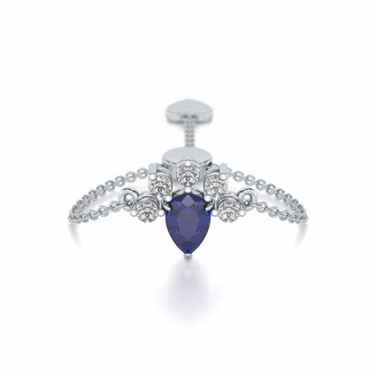 Violet Bask Adjustable Silver Ring - White Gold - Image 1