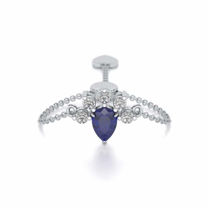 Violet Bask Adjustable Silver Ring - White Gold - Image 1
