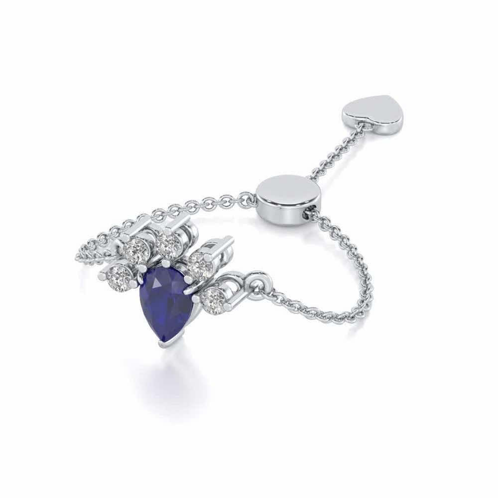 Violet Bask Adjustable Silver Ring - White Gold - Image 2